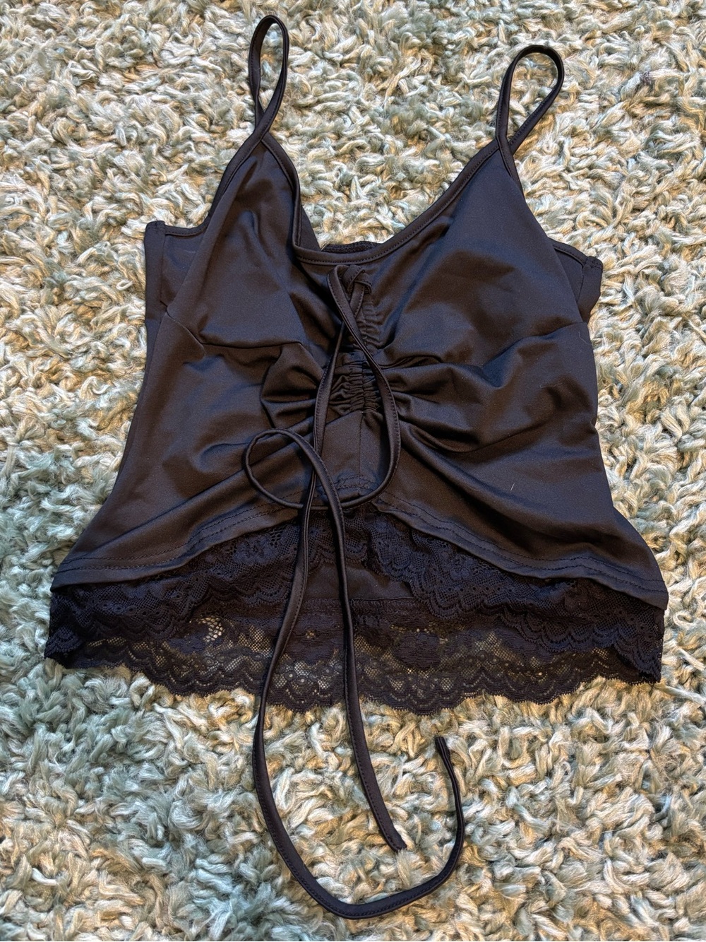 🖤NWOT Black Tank Top with Lace Detail